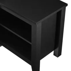 Tv Stands & Media Consoles-Kirkland's Home Solid Tiered Tv Stand Black