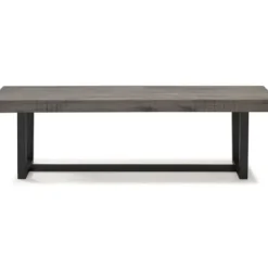 Dining Chairs-Kirkland's Home Solid Wood Two-Tone Dining Bench Gray