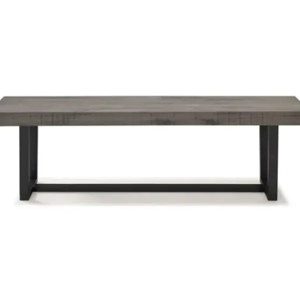 Dining Chairs-Kirkland's Home Solid Wood Two-Tone Dining Bench Gray