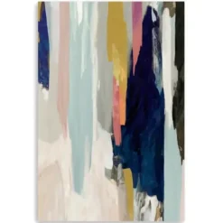 Canvas Art-Kirkland's Home Somber Abstract Canvas Art Print Blue/Tan/Multi