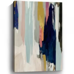 Canvas Art-Kirkland's Home Somber Abstract Canvas Art Print Blue/Tan/Multi