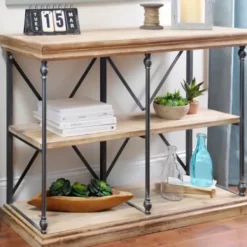 Entryway Furniture-Kirkland's Home Sonoma Two-Tier Console Table Tan
