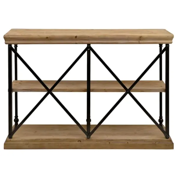 Entryway Furniture-Kirkland's Home Sonoma Two-Tier Console Table Tan