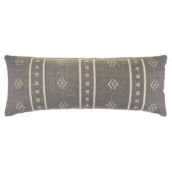 Pillows-Kirkland's Home Southwestern Geo Lumbar Pillow Gray