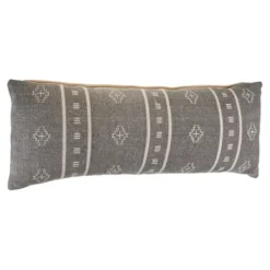 Pillows-Kirkland's Home Southwestern Geo Lumbar Pillow Gray