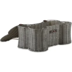 Baskets & Boxes-Kirkland's Home Spa Blue And Tan Woven Basket With Tassel, 17 In. Blue/Tan