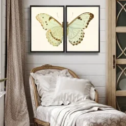 Framed Art-Kirkland's Home Spa Butterfly Framed Art Prints, Set Of 2 Multi