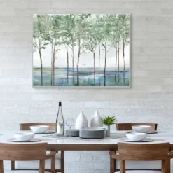 Framed Art-Kirkland's Home Sparse Forest Peak Framed Wall Art Blue/Brown/White