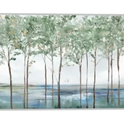 Framed Art-Kirkland's Home Sparse Forest Peak Framed Wall Art Blue/Brown/White
