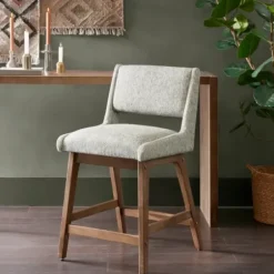 Bar Stools & Counter Height Stools-Kirkland's Home Speckled Boomerang Modern Counter Stool Gray
