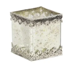 Candle Holders-Kirkland's Home Speckled 2-Pc. Candle Holder Set Silver