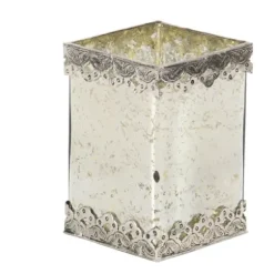 Candle Holders-Kirkland's Home Speckled 2-Pc. Candle Holder Set Silver