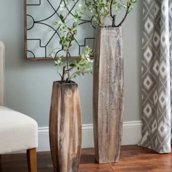 Vases-Kirkland's Home Speckled Vases, Set Of 3 Gray