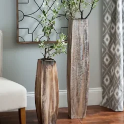 Vases-Kirkland's Home Speckled Vases, Set Of 3 Gray