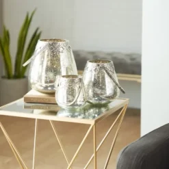 Candle Holders-Kirkland's Home Speckled Votive Candle Holders, Set Of 3 Silver