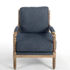 Accent Chairs-Kirkland's Home Spencer Spindle Armchair Blue