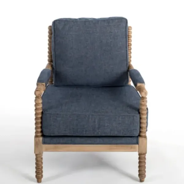 Accent Chairs-Kirkland's Home Spencer Spindle Armchair Blue