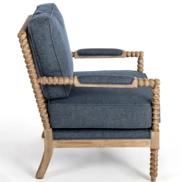 Accent Chairs-Kirkland's Home Spencer Spindle Armchair Blue
