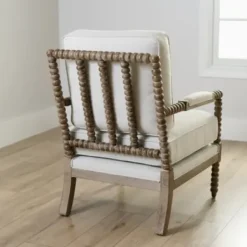 Accent Chairs-Kirkland's Home Spencer Spindle Armchair Ivory