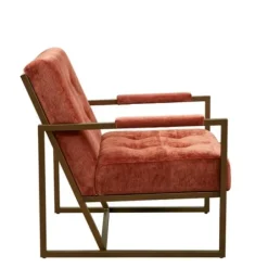 Accent Chairs-Kirkland's Home Spice Button Tufted Angular Vintage Accent Chair Pink