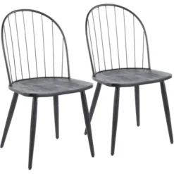 Dining Chairs-Kirkland's Home Spindle High Back Dining Chairs, Set Of 2 Black