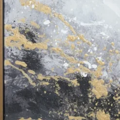 Canvas Art-Kirkland's Home Splatter Abstract Framed Canvas Art Print Black
