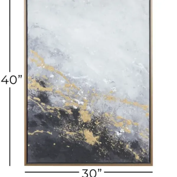 Canvas Art-Kirkland's Home Splatter Abstract Framed Canvas Art Print Black