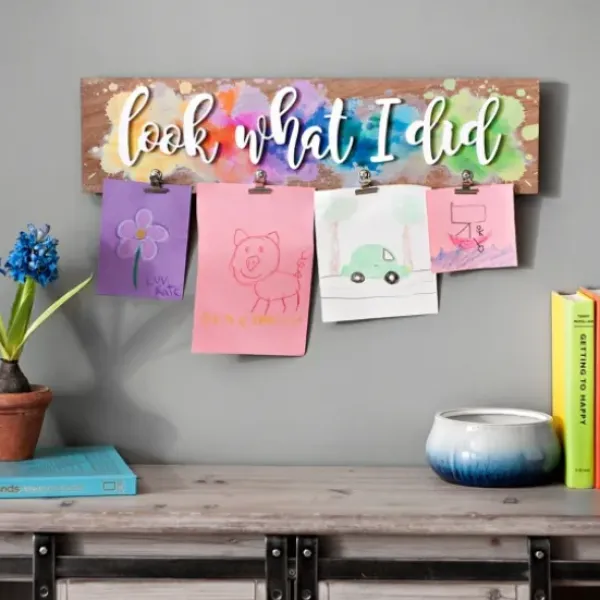 Wall Quotes & Signs-Kirkland's Home Splattered Look What I Did Plaque With Clips Multi