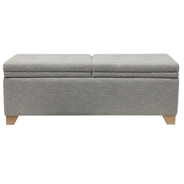Benches & Ottomans-Kirkland's Home Split Seat Jackson Storage Bench Gray