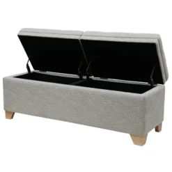 Benches & Ottomans-Kirkland's Home Split Seat Jackson Storage Bench Gray