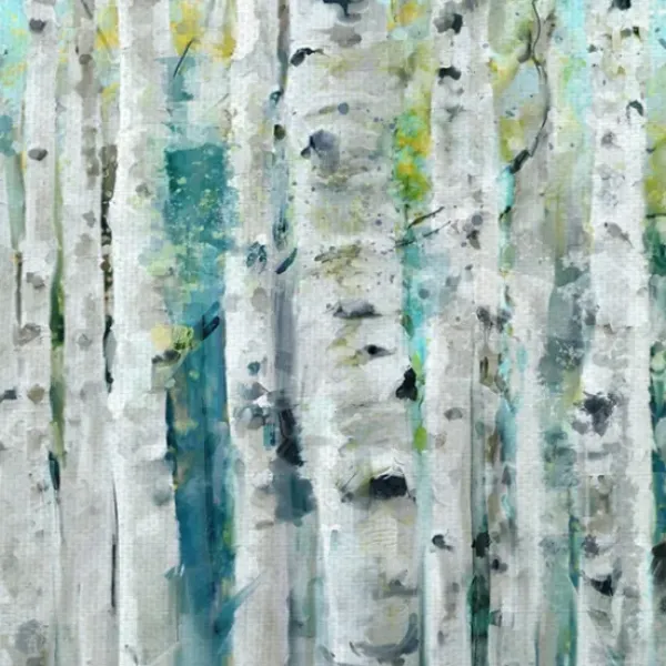 Canvas Art-Kirkland's Home Spring Birches Canvas Art Print White/Black/Blue/Green