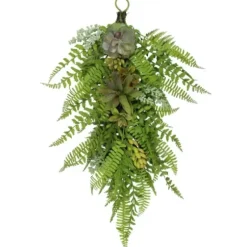 Wreaths-Kirkland's Home Spring Succulents Teardrop Swag Green