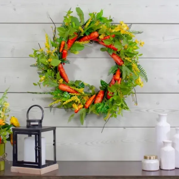 Wreaths-Kirkland's Home Springtime Carrots Easter Wreath Green/Orange