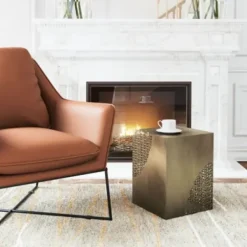 Accent & End Tables-Kirkland's Home Square Antique Gold Metal Accent Table