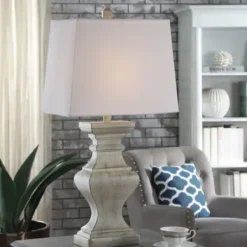 Table Lamps-Kirkland's Home Square Candlestick Table Lamp Ivory