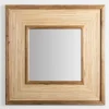Decorative Mirrors-Kirkland's Home Square Pampas Grass And Wood Mirror