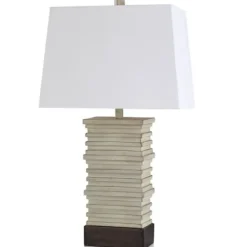 Table Lamps-Kirkland's Home Stacked Plates Table Lamp Ivory
