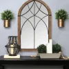 Decorative Mirrors-Kirkland's Home Stained Wood Frame Cathedral Wall Mirror