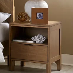 Nightstands-Kirkland's Home Stanbury One Drawer Nightstand Brown