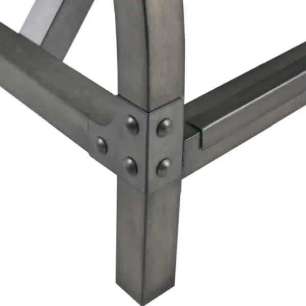 Bar Stools & Counter Height Stools-Kirkland's Home Steel Gray Rounded Back Industrial Counter Stool Brown/Gray