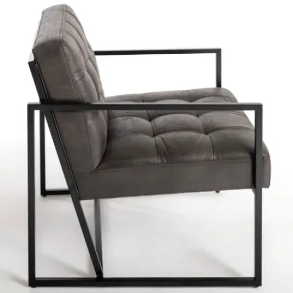 Accent Chairs-Kirkland's Home Steele Wyatt Faux Leather Accent Chair Gray