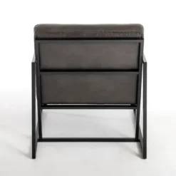 Accent Chairs-Kirkland's Home Steele Wyatt Faux Leather Accent Chair Gray