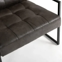 Accent Chairs-Kirkland's Home Steele Wyatt Faux Leather Accent Chair Gray