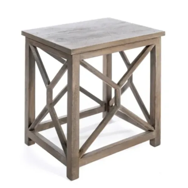 Accent & End Tables-Kirkland's Home Stephan Natural Wood Side Table Gray