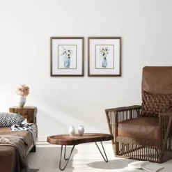 Framed Art-Kirkland's Home Still Moment Framed Art Prints, Set Of 2 White/Green/Blue