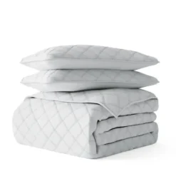 Quilts-Kirkland's Home Stitched Diamond 3-Pc. King Quilt Set Gray