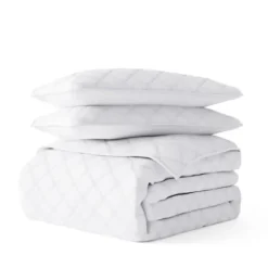 Quilts-Kirkland's Home Stitched Diamond 3-Pc. King Quilt Set White