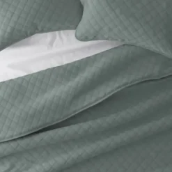 Quilts-Kirkland's Home Stitched Diamond 3-Pc. Queen Quilt Set Green