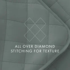 Quilts-Kirkland's Home Stitched Diamond 3-Pc. Queen Quilt Set Green
