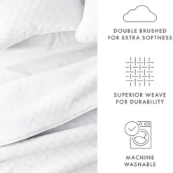 Quilts-Kirkland's Home Stitched Diamond 3-Pc. Queen Quilt Set White